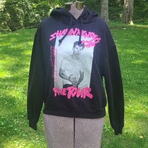 Shawn Mendes The Tour Womens Black Pink  Hoodie Pullover Sweatshirt Sz Medium